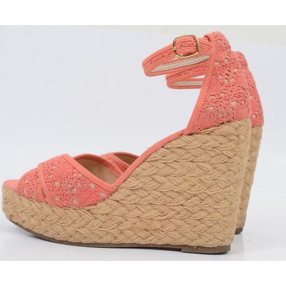 STEVE MADDEN Marrvil Coral Lace Espadrilles Wedge Heels Shoes Women's Size 8 M - Picture 5 of 8